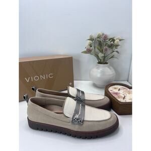 Vionic Uptown Leather/Suede Loafer Shoe Tri color L6609LR266 Women's 10 M NWB